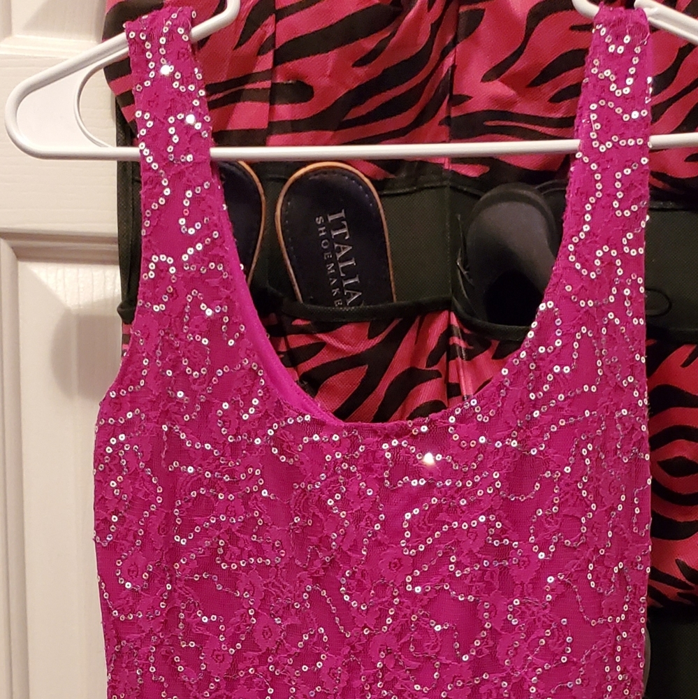 Pink sequined party dress